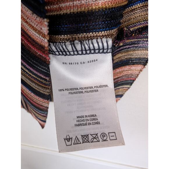 Anthro Vanessa Virginia Top Bienville Metallic Striped Flutter Glam Black Size S - Picture 9 of 12